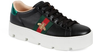 gucci black platform sneakers