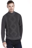 Thumbnail for your product : Cullen navy and grey cotton plaited mock neck sweater
