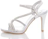 Thumbnail for your product : Quiz Silver Metallic Slant Strap Heels