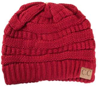 C.C. Red Slouch Beanie