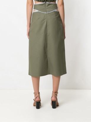 Framed Double Layer midi skirt