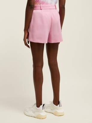Stella McCartney High-rise Wool-twill Shorts - Womens - Pink