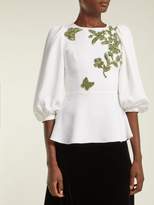 Thumbnail for your product : Andrew Gn Embellished Balloon Sleeve Crepe Blouse - Womens - White Multi