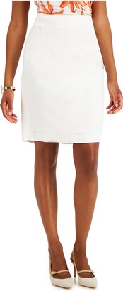 Kasper Women's Plus Size Linen Slim Skirt