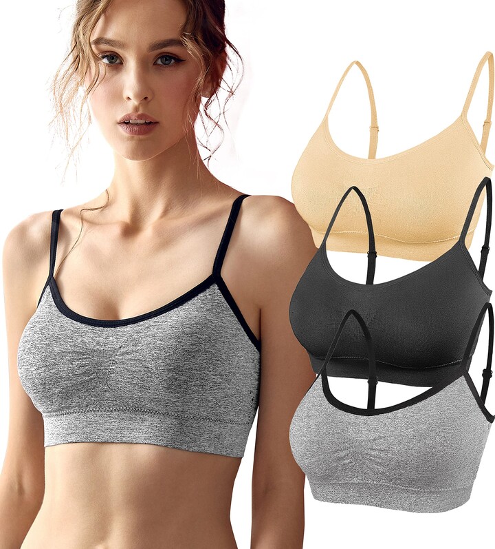 Buy Women's Strappy Longline Sports Bras Medium Impact Crop Top Wirefree  Padded Cami Tank Top Free Size(28 Till 32) Pack of 1 White Color at