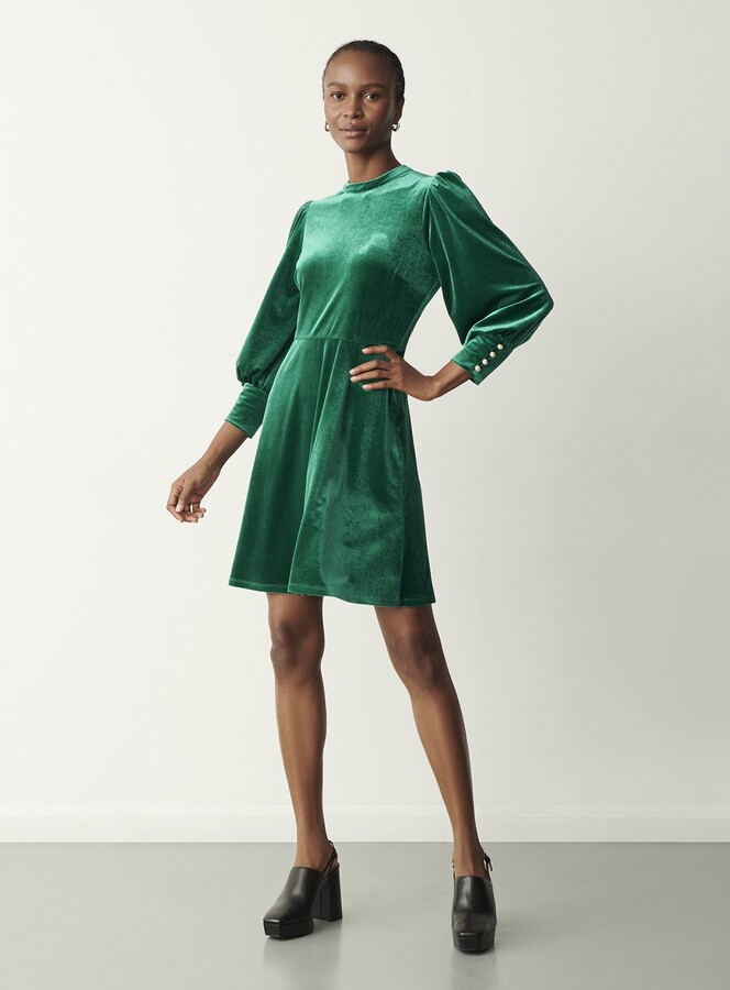Tu Clothing Green FINERY Martina Velvet Dress