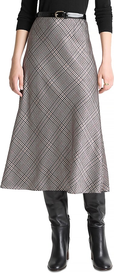 Vince Silk-chiffon Trimmed Hammered-satin Skirt Lilac ShopStyle