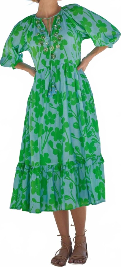 Bella Tu Elsa Three Quarter Sleeve Dress In Petal Print