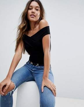 ASOS Design Top With Wrap Front