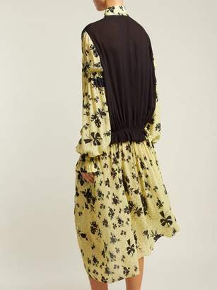 Preen Line Bonna Floral Print Ruched Midi Dress - Womens - Yellow Multi