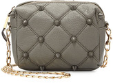 Thumbnail for your product : Deux Lux Empress Stud Quilted Faux-Leather Crossbody Bag, Dove