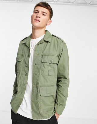 Polo Ralph Lauren 4 pocket military overshirt jacket in olive green -  ShopStyle