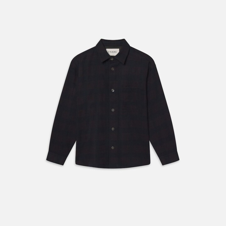 Frame Wool Blend Plaid Shirt
