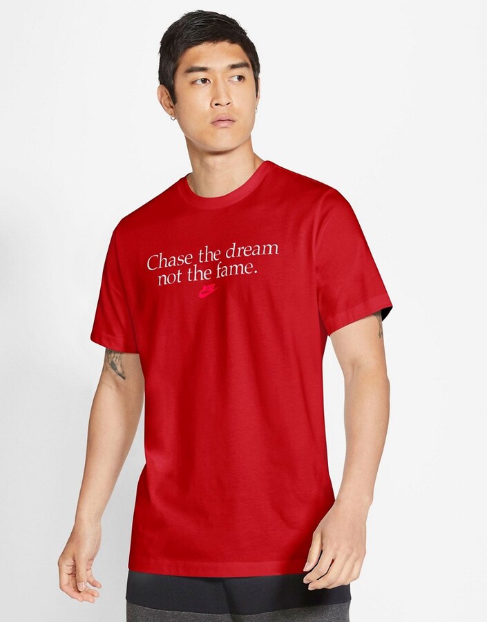 Nike Chase Dreams slogan t-shirt in red - ShopStyle