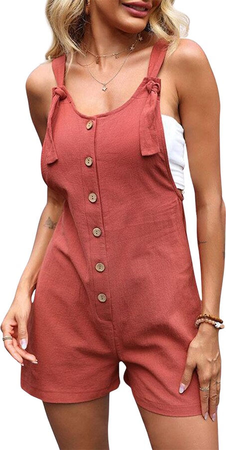 APAFES Women's Casual Fashion Black Cotton Linen Sleeveless