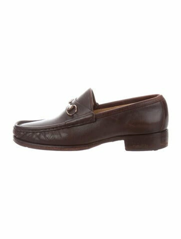 Gucci Horsebit Accent Leather Loafers Brown - ShopStyle Flats