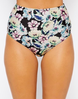 ASOS FULLER BUST Exclusive Antique Floral High Waist Bikini Bottom - Multi