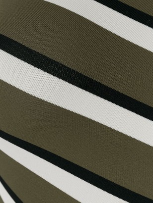 Solid & Striped Halter Neck Diagonal Stripe One-Piece