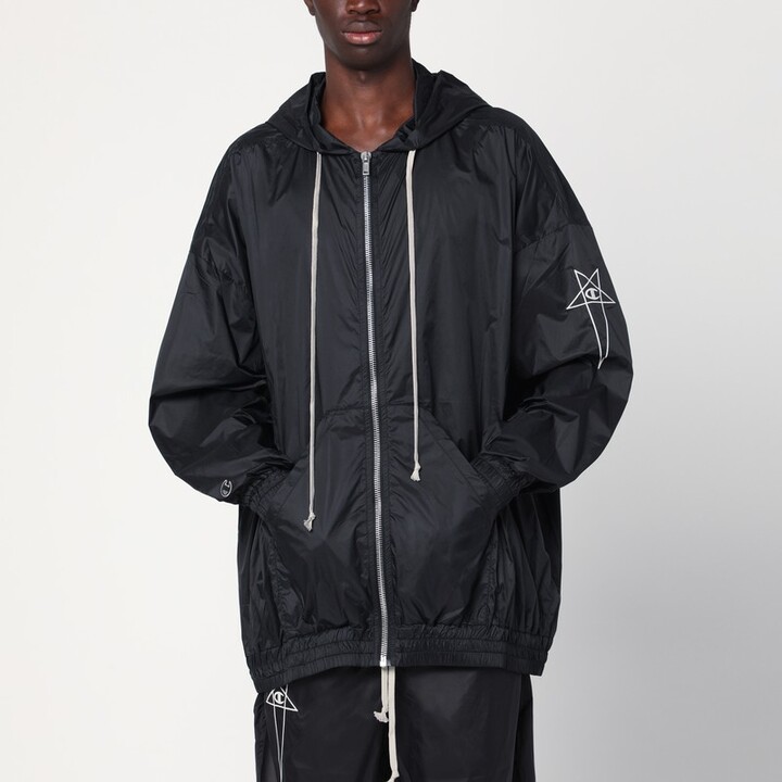 Champion x Rick Owens Lightweight black zip jacket in nylon