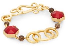 Stephanie Kantis Nobility Crimson Red Crystal & Smoky Topaz Bracelet