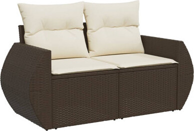 Ebern Designs Garden Sofa Brown Cream White