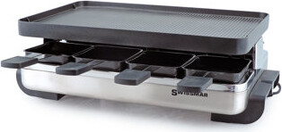 Swissmar Classic 8 Person Raclette W/Rev Cast Alum NS Grill Plate, Stainless Steel