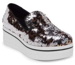 Stella McCartney Sequin Platform Slip-On Shoes