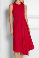 Thumbnail for your product : Victoria Beckham Wrap-effect Wool-drill Midi Dress - Red