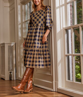 Thumbnail for your product : Summersalt The Tiered Midi Dress - Buffalo Check in Midnight & Toffee