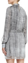 Thumbnail for your product : Halston Layered Mock-Neck Printed Dress