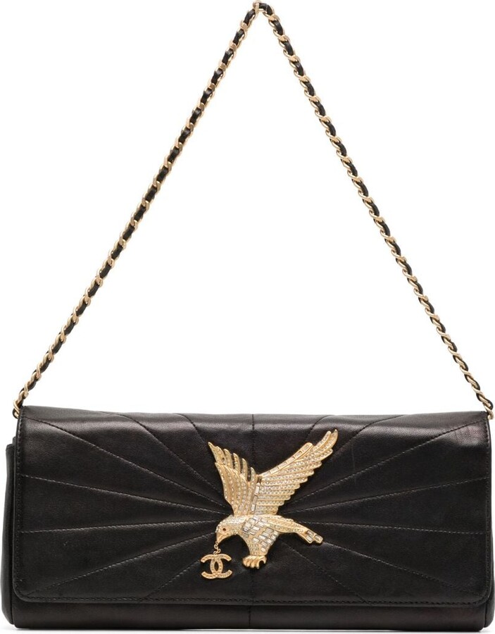 Chanel Pre Owned 2001 CC Eagle embellished clutch bag - ShopStyle