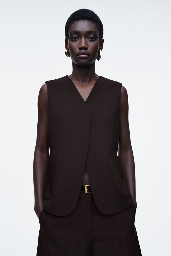 COS Teddy Hooded Hybrid Vest ShopStyle Jackets