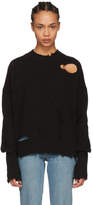 Helmut Lang Black Distressed Sweater 