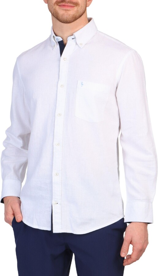 Tailorbyrd Big & Tall Solid Linen Blend Long Sleeve Shirt