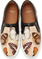 Thumbnail for your product : Givenchy Peach Leather Butterfly Slip-On Sneakers