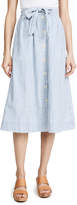 Thumbnail for your product : Madewell Midi A-Line Button Front Skirt