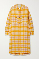 Thumbnail for your product : Etoile Isabel Marant Fontia Oversized Checked Wool-blend Flannel Coat - Ecru