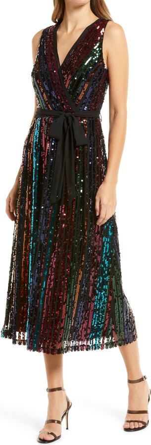 Julia Jordan Rainbow Sequin Stripe Fit 