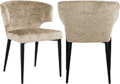 OROA Polyester Metal Wing Back Armchair Dining Chair