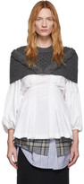Thumbnail for your product : Enfold Grey Cable Knit Cape Sweater