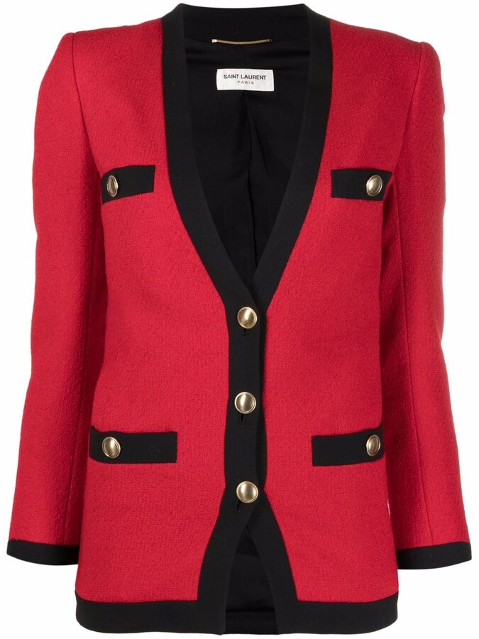 Black Trim Red Blazer | ShopStyle UK