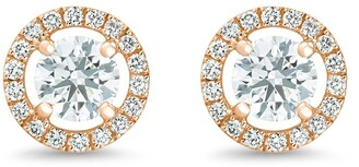 De Beers Jewellers 18kt rose gold Aura round brilliant diamond studs