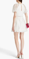 Thumbnail for your product : ML Monique Lhuillier Gathered guipure lace mini dress