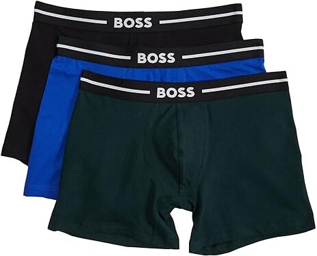 HUGO BOSS 3-Pack Bold Logo Boxer Briefs (Dark Green/Bright Blue/Black) Men's  Underwear - ShopStyle