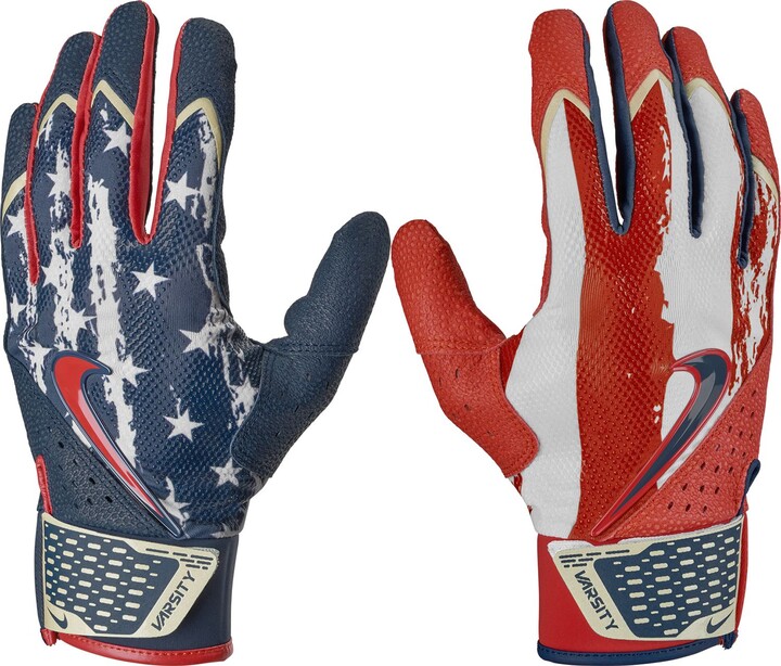 Nike Alpha Varsity Batting Gloves, Men's, Small, Red/White/Blue