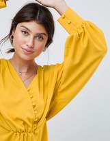 Thumbnail for your product : ASOS Design DESIGN batwing blouse with asymmetric button detail