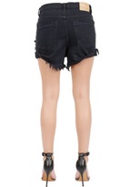 Thumbnail for your product : One Teaspoon Destroyed Cotton Denim Shorts