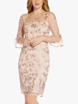 Thumbnail for your product : Adrianna Papell Embroidered Bell Sleeve Dress, Champagne