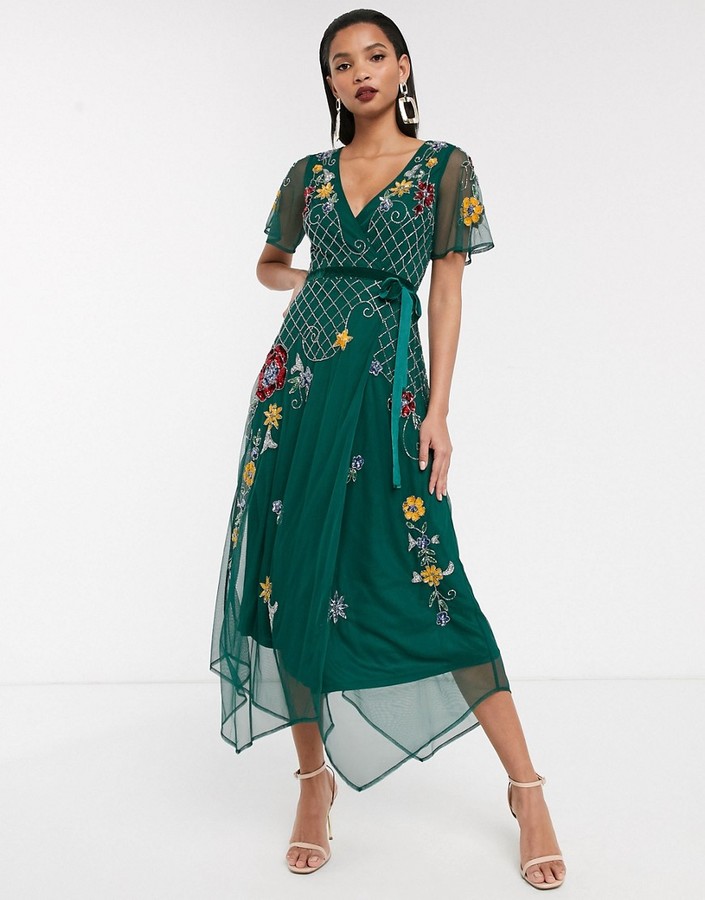 green frock dress