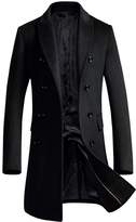 Thumbnail for your product : OCHENTA Men's Slim Fit Winter Wool Peacoat Overcoat Grey US L - Asian 3XL